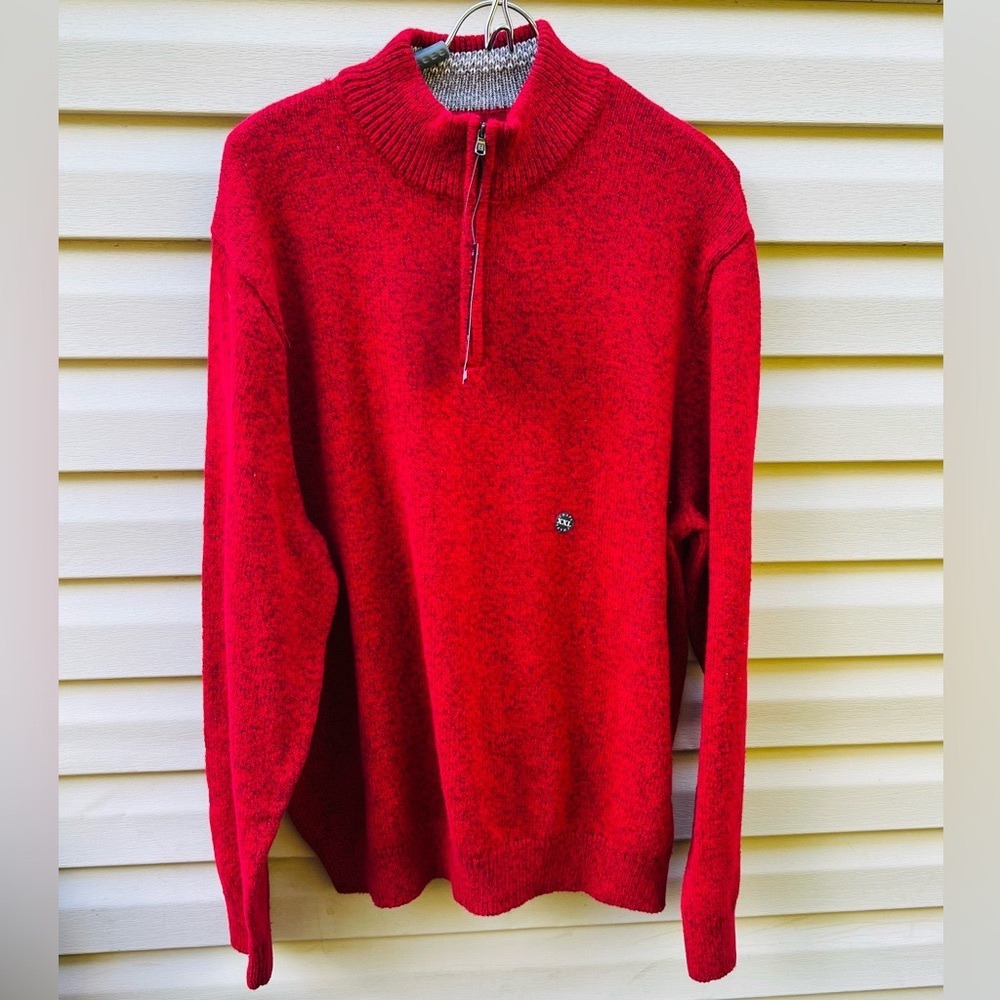 NWT Chaps men’s sweater “red twist” with zipper size XXL